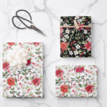 Red Poinsettia and Paperwhite Christmas Pattern Wrapping Paper Sheet<br><div class="desc">Add a festive floral accent to your gifts with these elegant Christmas floral pattern wrapping paper sheets. It features a watercolour floral pattern of red poinsettias,  paperwhites,  holly and berries. These Christmas botanical wrapping paper sheets are available in other colours.</div>