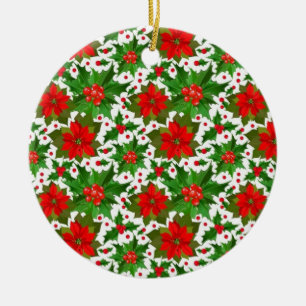Red Poinsettia Ceramic Tree Decoration