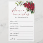 Red Poinsettia Christmas Bridal Advice & Wises<br><div class="desc">Elegant Dusty Blue Winter Foliage Advice Card.
Personalise with the bride to be's name and date of shower. 
For further customisation,  please click the "customise further" link. If you need help,  contact me please.</div>