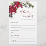 Red Poinsettia Christmas Bridal Advice & Wises<br><div class="desc">Elegant Dusty Blue Winter Foliage Advice Card.
Personalise with the bride to be's name and date of shower. 
For further customisation,  please click the "customise further" link. If you need help,  contact me please.</div>