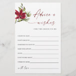 Red Poinsettia Christmas Bridal Advice & Wises<br><div class="desc">Elegant Dusty Blue Winter Foliage Advice Card.
Personalise with the bride to be's name and date of shower. 
For further customisation,  please click the "customise further" link. If you need help,  contact me please.</div>