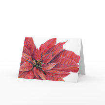 Red Poinsettia Christmas Cards