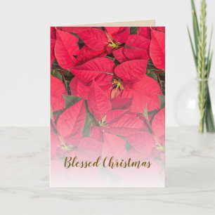 Red Poinsettia Christmas Flower Holiday Card