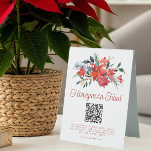Red Poinsettia Christmas Wedding Honeymoon Fund
