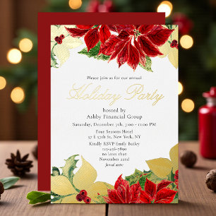 Red Poinsettia Corporate Christmas Party Foil