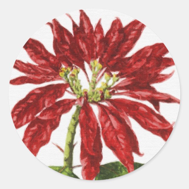 Red Poinsettia Envelope Seal (Front)