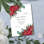Red Poinsettia Floral Winter Christmas Wedding  Invitation<br><div class="desc">A beautiful red poinsettia with greenery on this Winter Christmas wedding invitation.</div>