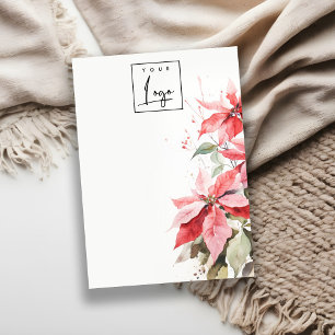 Red Poinsettia Florals Logo Blank Jewellery Holder Business Card