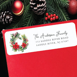 Red Poinsettia Flower Wreath