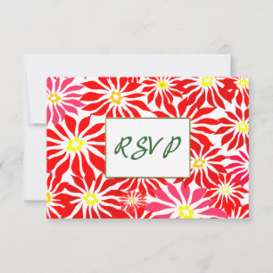 Red Poinsettia Flowers Editable Holiday RSVP