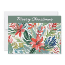 Red Poinsettia Flowers Leaves Elegant Botanical