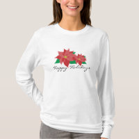 Red Poinsettia Happy Holidays