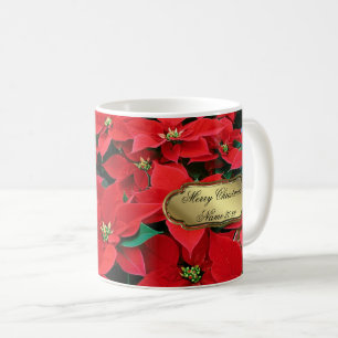 Red Poinsettia Holiday Coffee Mug