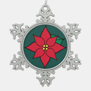Red Poinsettia Holiday Ornament Gift