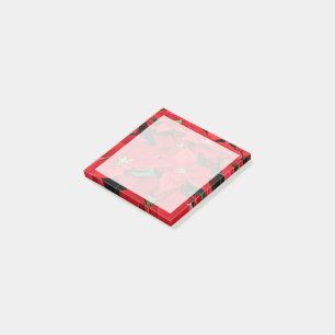 Red Poinsettia Holiday Post-it Notes