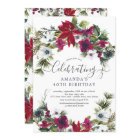 Red Poinsettia Holly Pine Birthday Party