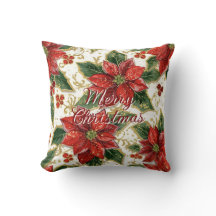 Red Poinsettia Merry Christmas Flowers