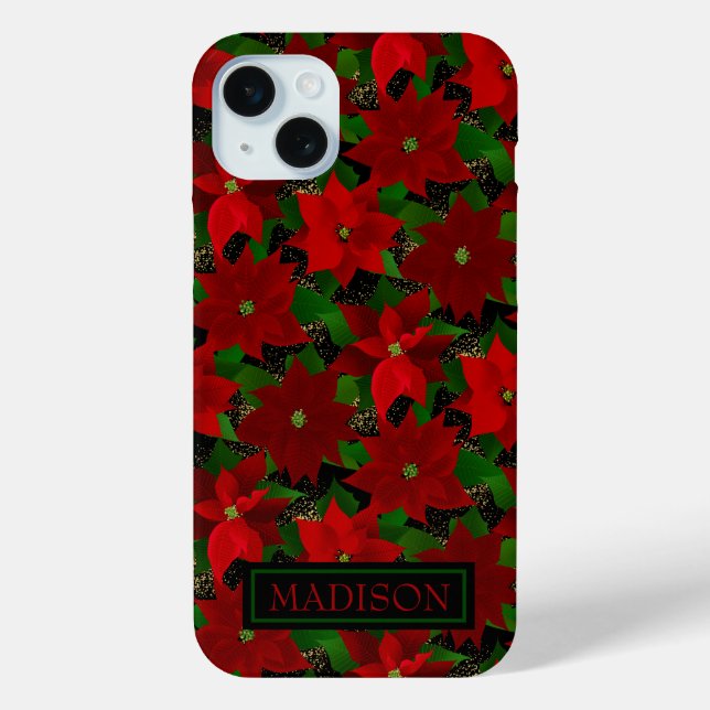 Red Poinsettias Christmas Case-Mate iPhone Case (Back)
