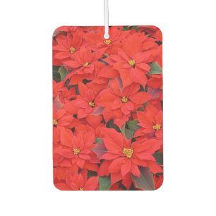 Red Poinsettias I Christmas Holiday Floral Photo Car Air Freshener