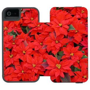 Red Poinsettias I Christmas Holiday Floral Photo Incipio Watson™ iPhone 5 Wallet Case