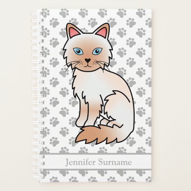 Red Point Birman / Ragdoll Cat And Paws & Text Planner (Front)