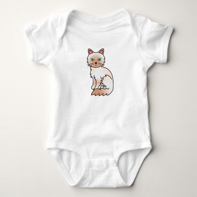 Red Point Birman / Ragdoll Cat Baby Bodysuit (Front)
