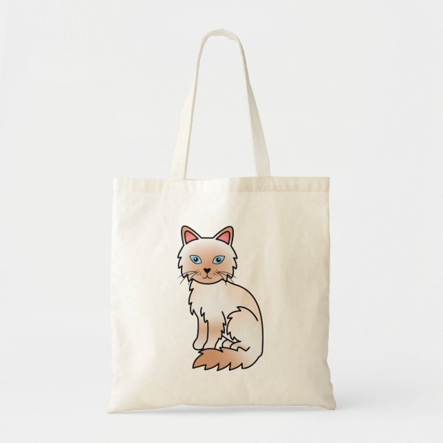 Red Point Birman / Ragdoll Cat Tote Bag (Front)