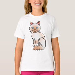 Red Point Birman / Ragdoll Cute Cartoon Cat T-Shirt