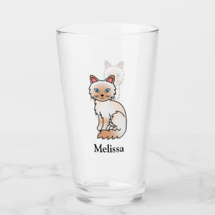 Red Point Birman / Ragdoll Cute Cat & Name Glass