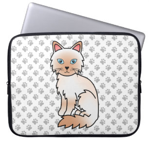 Red Point Birman / Ragdoll Cute Cat & Paws Laptop Sleeve