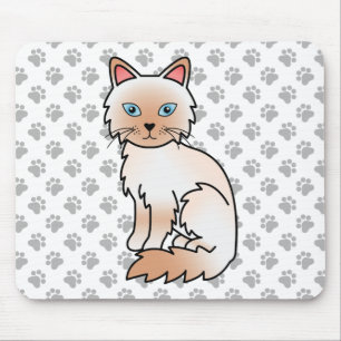 Red Point Birman / Ragdoll Cute Cat & Paws Mouse Mat