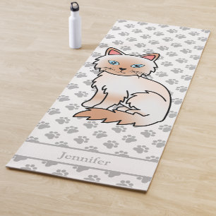 Red Point Birman / Ragdoll With Paws & Name Yoga Mat