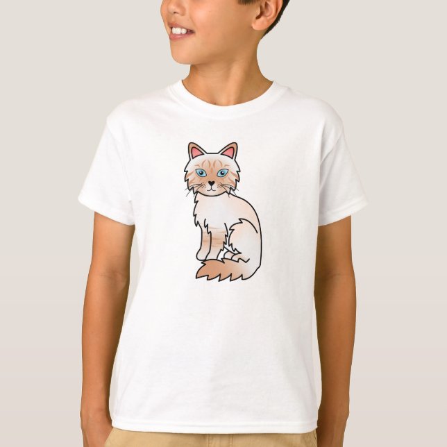 Red Point Tabby Birman / Ragdoll Cat T-Shirt (Front)