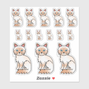 Red Point Tabby Birman/Ragdoll Cute Cartoon Cats