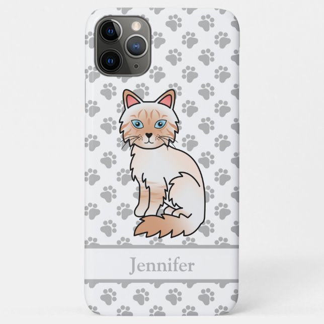 Red Point Tabby Birman / Ragdoll Cute Cat & Name Case-Mate iPhone Case (Back)