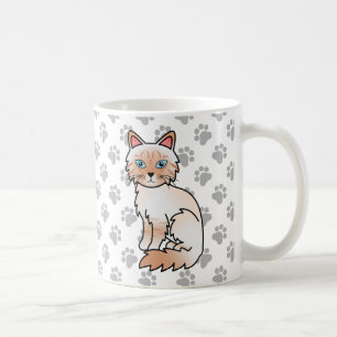Red Point Tabby Birman / Ragdoll Cute Cat & Paws Coffee Mug