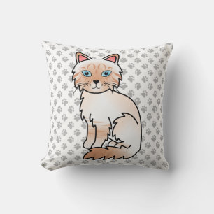 Red Point Tabby Birman / Ragdoll Cute Cat & Paws Cushion