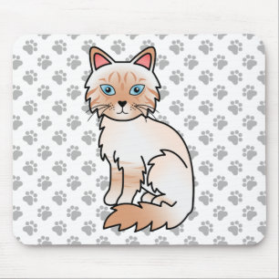 Red Point Tabby Birman / Ragdoll Cute Cat & Paws Mouse Mat