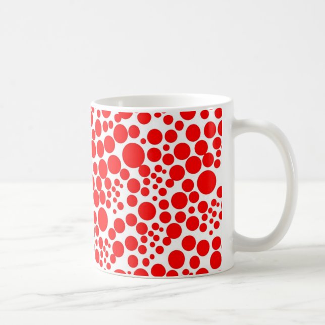 Red points punch polka circles plunge snow coffee mug (Right)