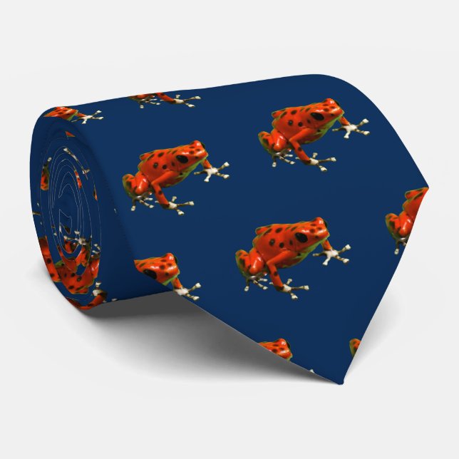 Red Poison Dart Frog Neck Tie (Rolled)