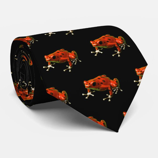 Red Poison Dart Frog Neck Tie (Rolled)