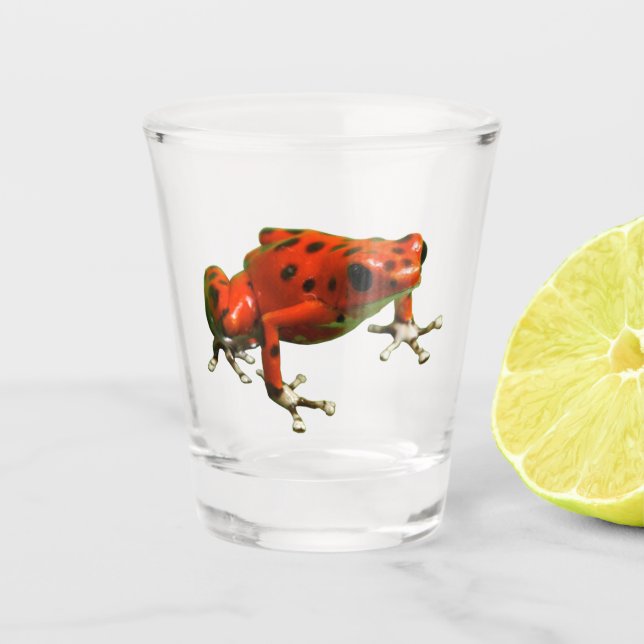 Red Poison Dart Frog Shot Glass (Front)