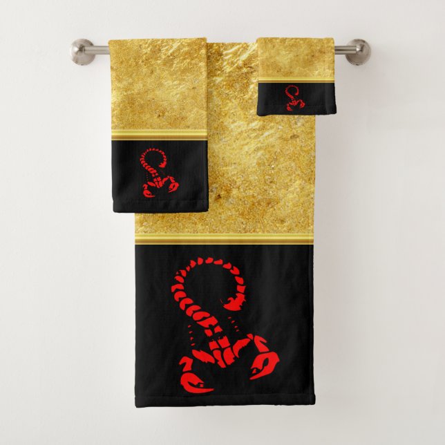 Red poisonous scorpion very venomous insect bath towel set (Insitu)