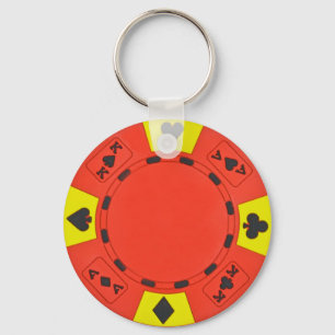 Red Poker Chip Key Ring