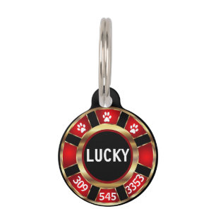  Red Poker Chip   Personalise Pet Tag