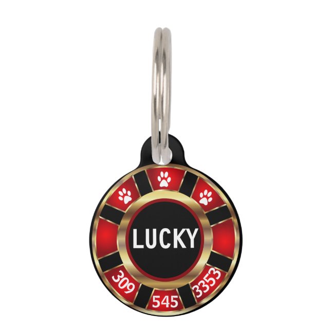 Red Poker Chip | Personalise Pet Tag (Front)