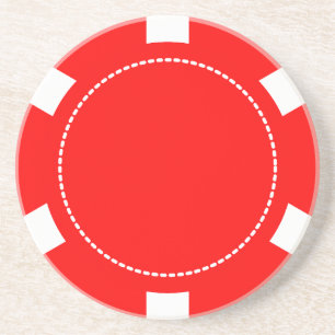 Red Poker Chip Sandstone Coaster