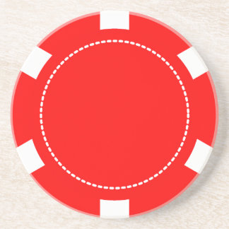 Red Poker Chip Sandstone Coaster