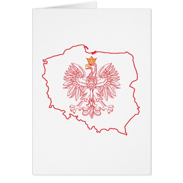 Red Polish Map With Eagle (Front)