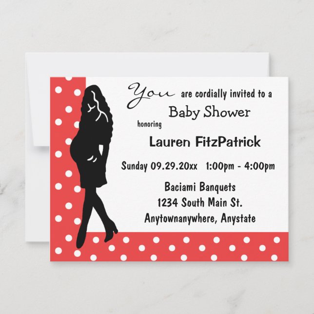 Red Polka Dot Baby Shower Invitation (Front)